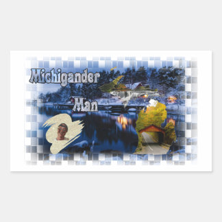 Michigander Man Winter! Rechthoekige Sticker