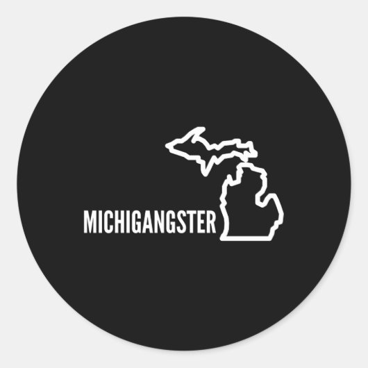 Michigangster Ronde Sticker (Voorkant)