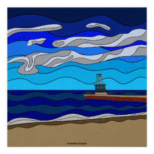 Michiganmeer - Glanzende Poster 20"x20" Perfect Poster