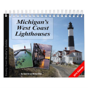 Michigans vuurtoren aan de westkust kalender