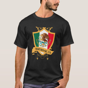Michoacan Mexico Gold Crest, Mexicaanse vlag Souve T-shirt