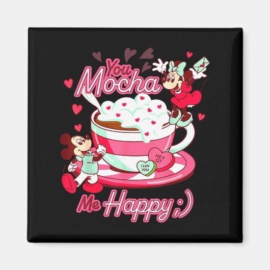 Mickey Amp Minnie Valentines Day You Mocha Me H  Magneet (Voorkant)