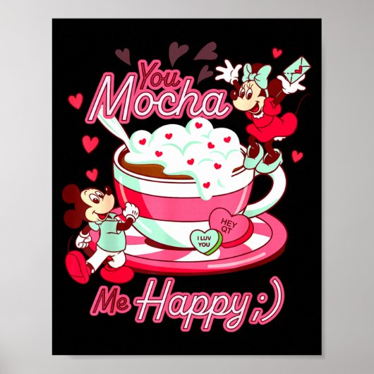 Mickey Amp Minnie Valentines Day You Mocha Me H Poster (Voorkant)