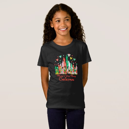 Mickey & Friends Very Merry Christmas Castle Disne T-shirt (Voorkant volledig)
