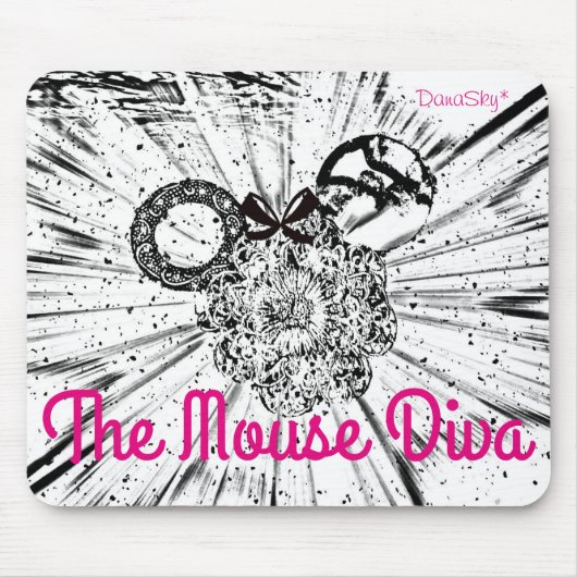 Mickey Head-MUISMAT "The Mouse Diva" Muismat (Voorkant)