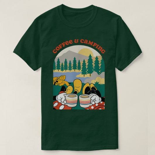 Mickey & Minnie MouseCoffee & Camping T-shirt (Design voorkant)