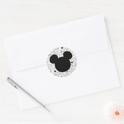 Mickey Mouse Fun Birthday Round sticker (Enveloppe)