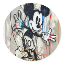 Mickey Mouse Graffiti Kunst Straatstijl Schilderen