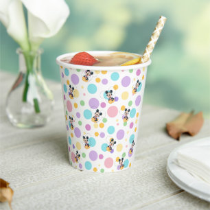 Mickey Mouse Stippen roze Baby Shower Papieren Bekers