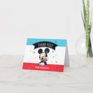 Mickey Mouse Verjaardags Fun Gevouwen Dank U Kaart