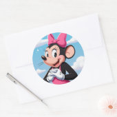 Micky Mouse kleurrijk Ronde Sticker (Envelop)