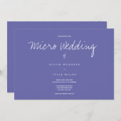 Micro Faire-part de mariage violet minimal (Devant / Derrière)