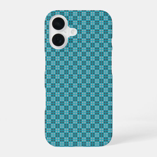 Micro Geruite blauwe iPhone Protector 16 Hoesje (Achterkant)