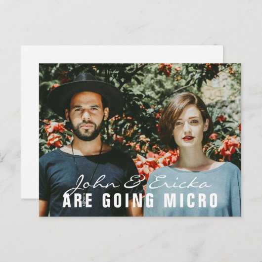 Micro Mariage photo moderne Faire-part réduit (Devant / Derrière)
