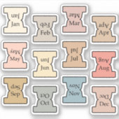 Micro Monthly Index Tab Pastel Bujo Planner Labels (Voorkant)