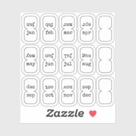 Micro Monthly Index Tabs Journal Divider Foldable Sticker