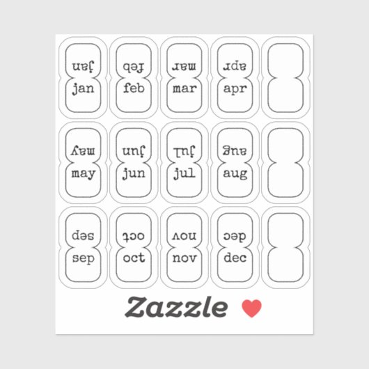 Micro Monthly Index Tabs Journal Divider Foldable Sticker (Vel)