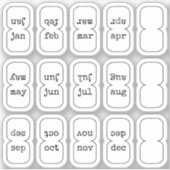 Micro Monthly Index Tabs Journal Divider Foldable Sticker (Voorkant)