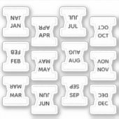 Micro Months Index Tab Bujo Divider Labels Planner (Voorkant)