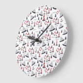 Micro Nautical Pattern stijl print. Grote Klok (Hoek)