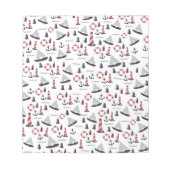 Micro Nautical Pattern  stijl print. Notitieblok (Voorkant)