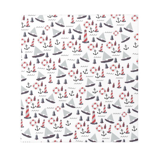 Micro Nautical Pattern stijl print. Notitieblok (Voorkant)