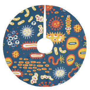 Micro-organismen Donkerblauw: Biologiepatroon Kerstboom Rok