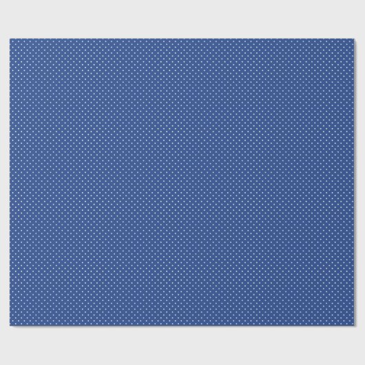 Micro Polka Dot White - True Blue Cadeaupapier (Vlak)
