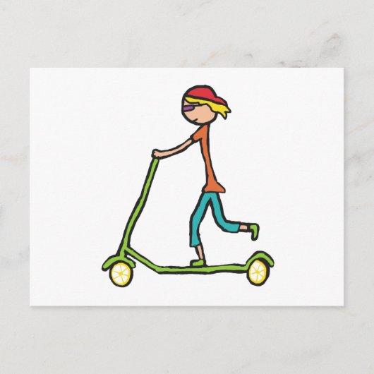 Micro Scooter Briefkaart (Voorkant)