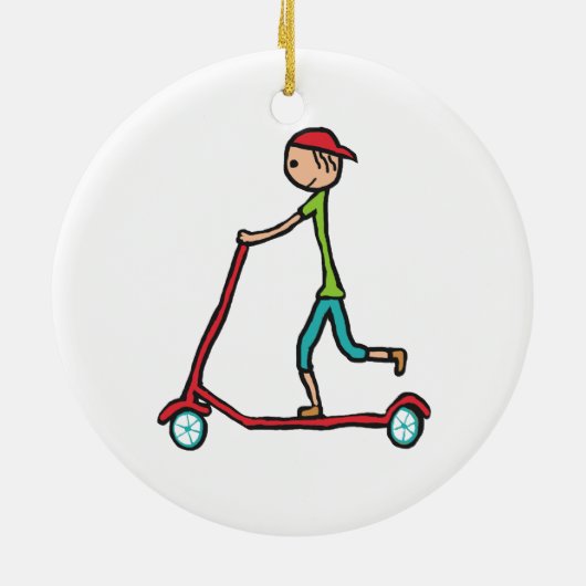 Micro Scooter Keramisch Ornament (Achterkant)