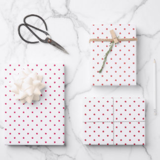 Micro Stars 3 Rood - Wit Inpakpapier Vel