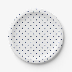 Micro Stars Navy Blauwe - Witte Papieren Borden Bordje