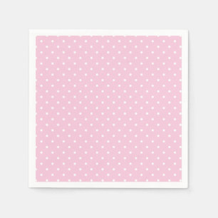 Micro Stippen Wit - Licht Roze Servet