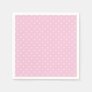 Micro Stippen Wit - Licht Roze Servet