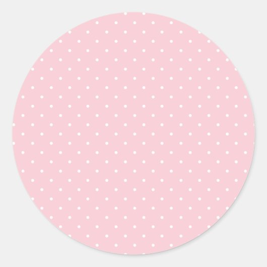 Micro Stippenwit - Roze Ronde Sticker (Voorkant)
