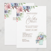 Micro Tuin Huwelijksthema  Bloemenzomer Kaart (Voorkant / Achterkant)