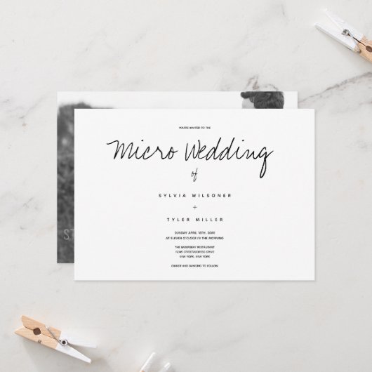 Micro Wedding Black White horizontaal (Voorkant / Achterkant in situ)