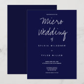 Micro Wedding Dark Blue Typography Minimal (Voorkant / Achterkant)
