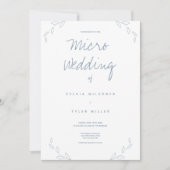 Micro Wedding White Dusty Blue Leaves (Voorkant)
