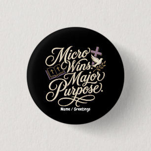 Micro Wins Grote Doel Inspirerend Geloof Ronde Button 3,2 Cm