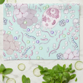 Microbiologie in blauw theedoek (Gevouwen)