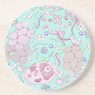 Microbiologie in blauw zandsteen onderzetter