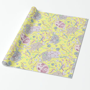 Microbiologie in geel cadeaupapier