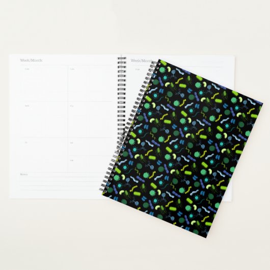 Microbiologie - Kleur op zwart Planner (Display)