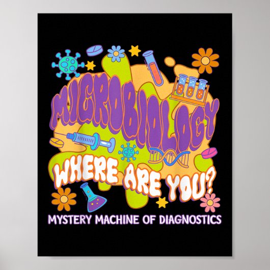 Microbiologie Mystery Machine van Diagnostics Lab Poster (Voorkant)
