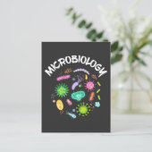 Microbiologie Scientist Bacteria Microscope Briefkaart (Staand voorkant)