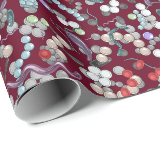 Microbiologisch patroon cadeaupapier (Rol Hoek)