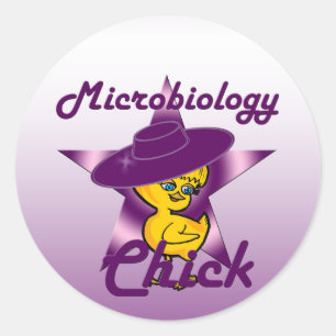 Microbiology Chick #9 Ronde Sticker