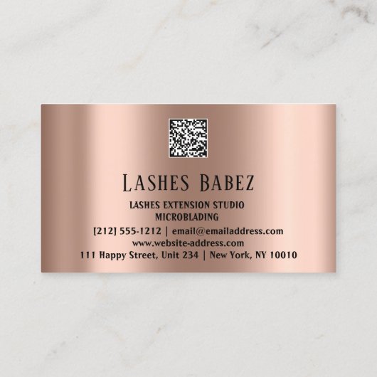 Microblade Makeup Eyelash Extension QR Code Blue Visitekaartje (Achterkant)