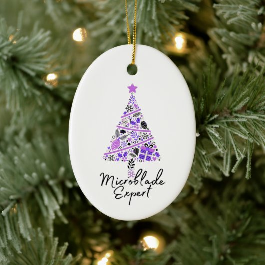 Microbladercadeau - Kerstmis met microblade Keramisch Ornament (Boom)